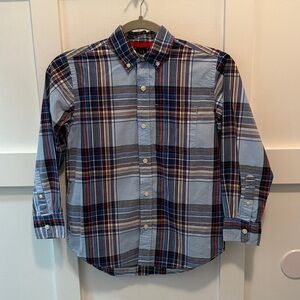 Boys GAP Kids Plaid Shirt - Red and Blue long sleeve button down size 8